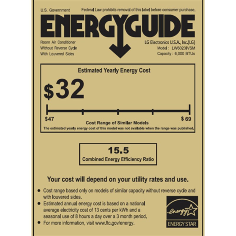 LG 6,000 BTU 115V Smart Energy Star Window Air Conditioner with Dual Inverter, 3 Fan Speeds, Sleep Mode & Remote Control - White, , hires