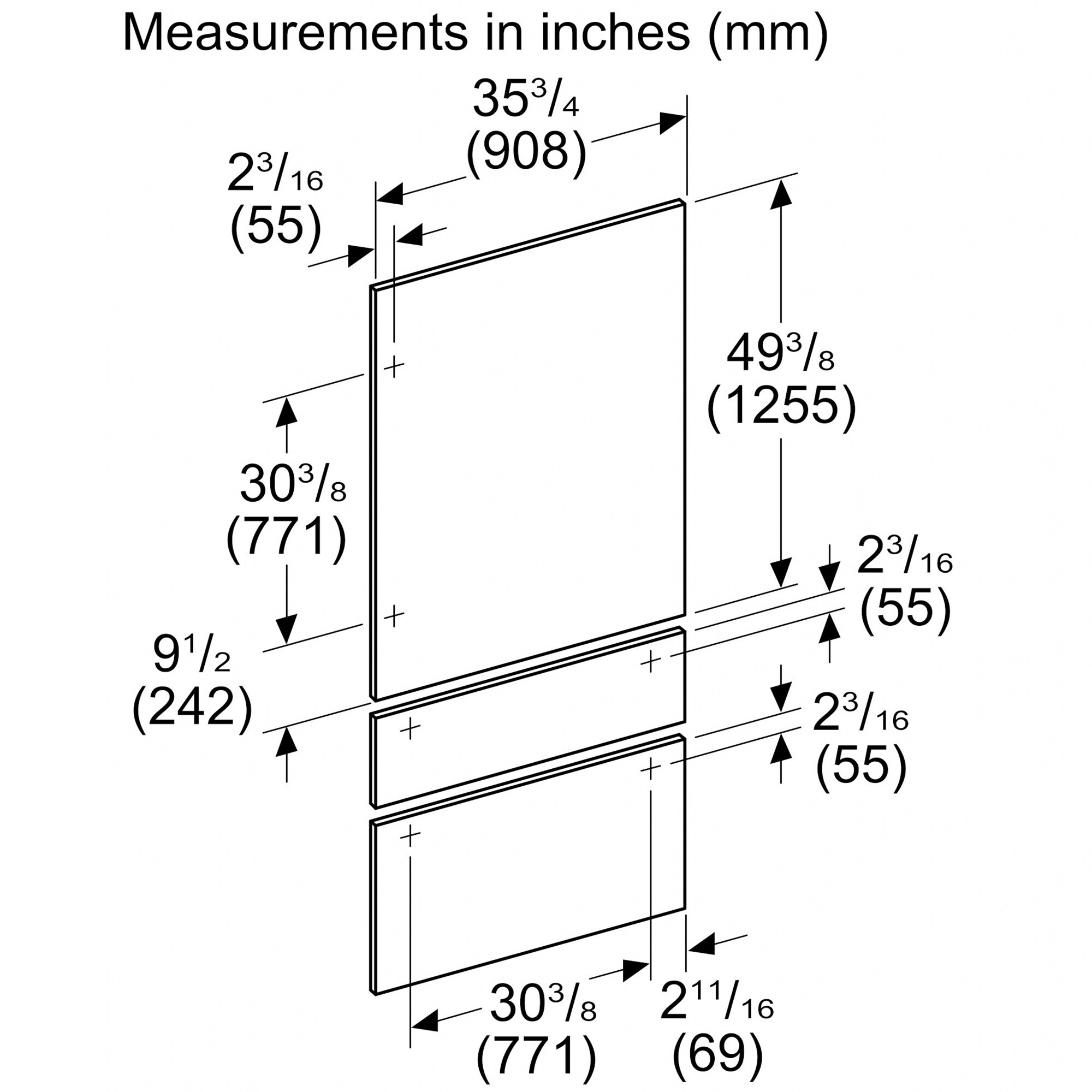Thermador 36 in. Door Panel Kit for Bottom Freezer Refrigerator Stainless Steel P.C. Richard