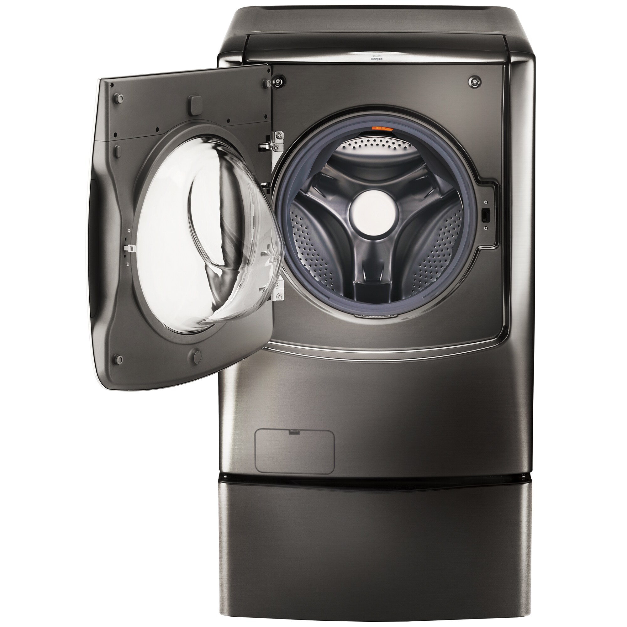 LG Signature 30 in. 5.8 cu. ft. Smart Front Load Washer with Sanitize Cycle, Steam Wash & Self Clean - Black Stainless Steel, , hires