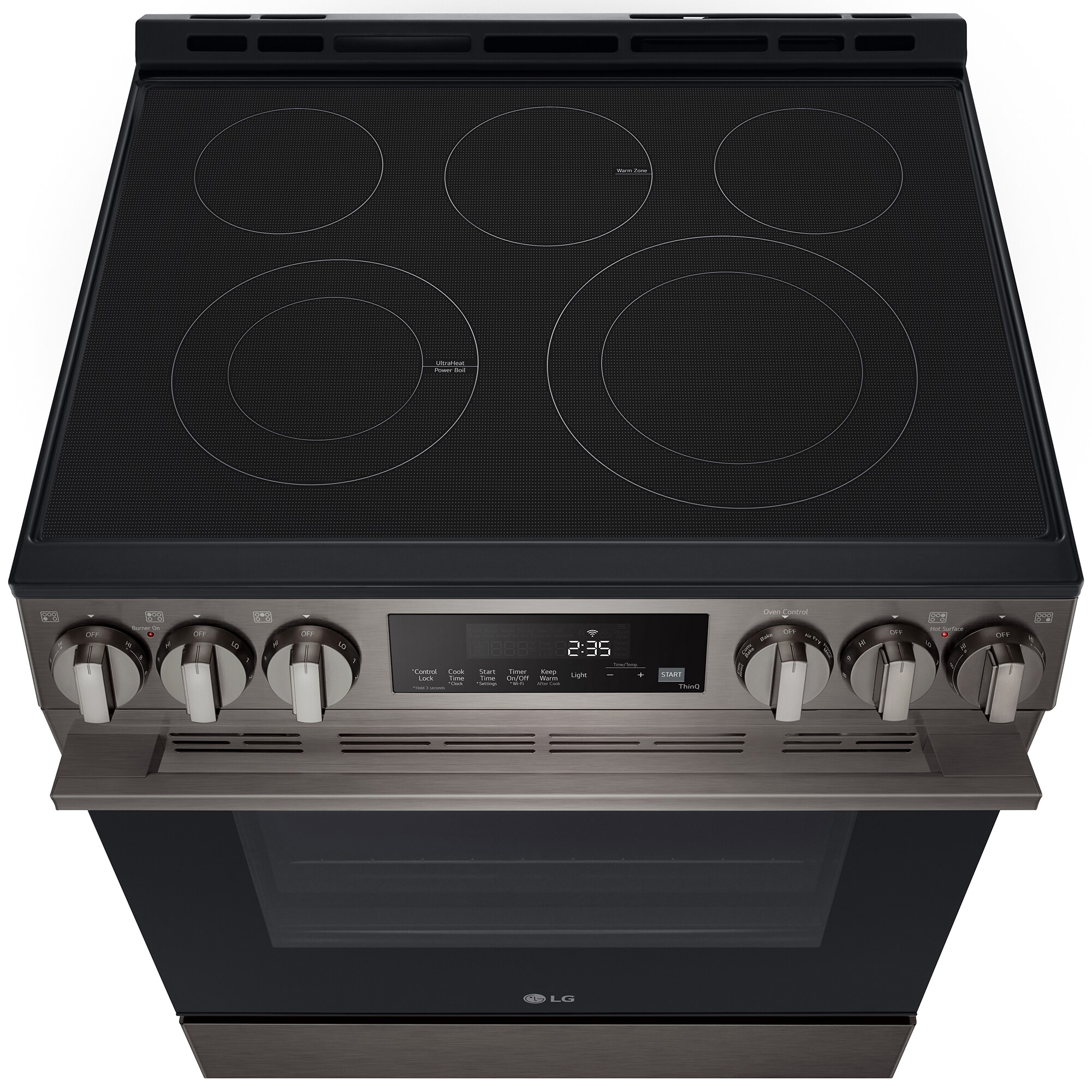 LG 30 in. 6.3 cu. ft. Smart Air-Fry Standard Convection Slide-In Electric Range with Radiant Burners - Black Stainless Steel, , hires