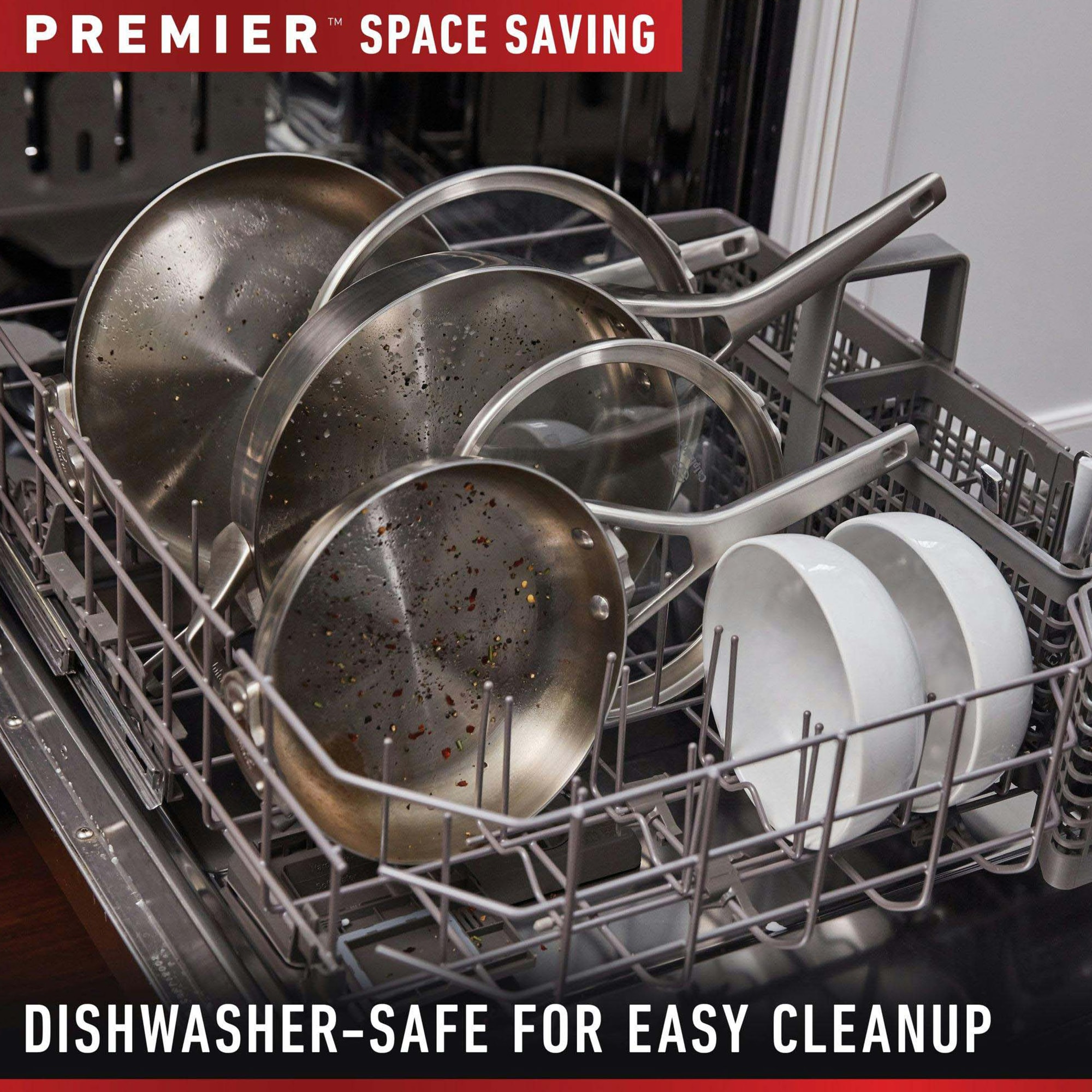 Calphalon Premier Space Saving Stainless Steel 10-Piece Set, , hires