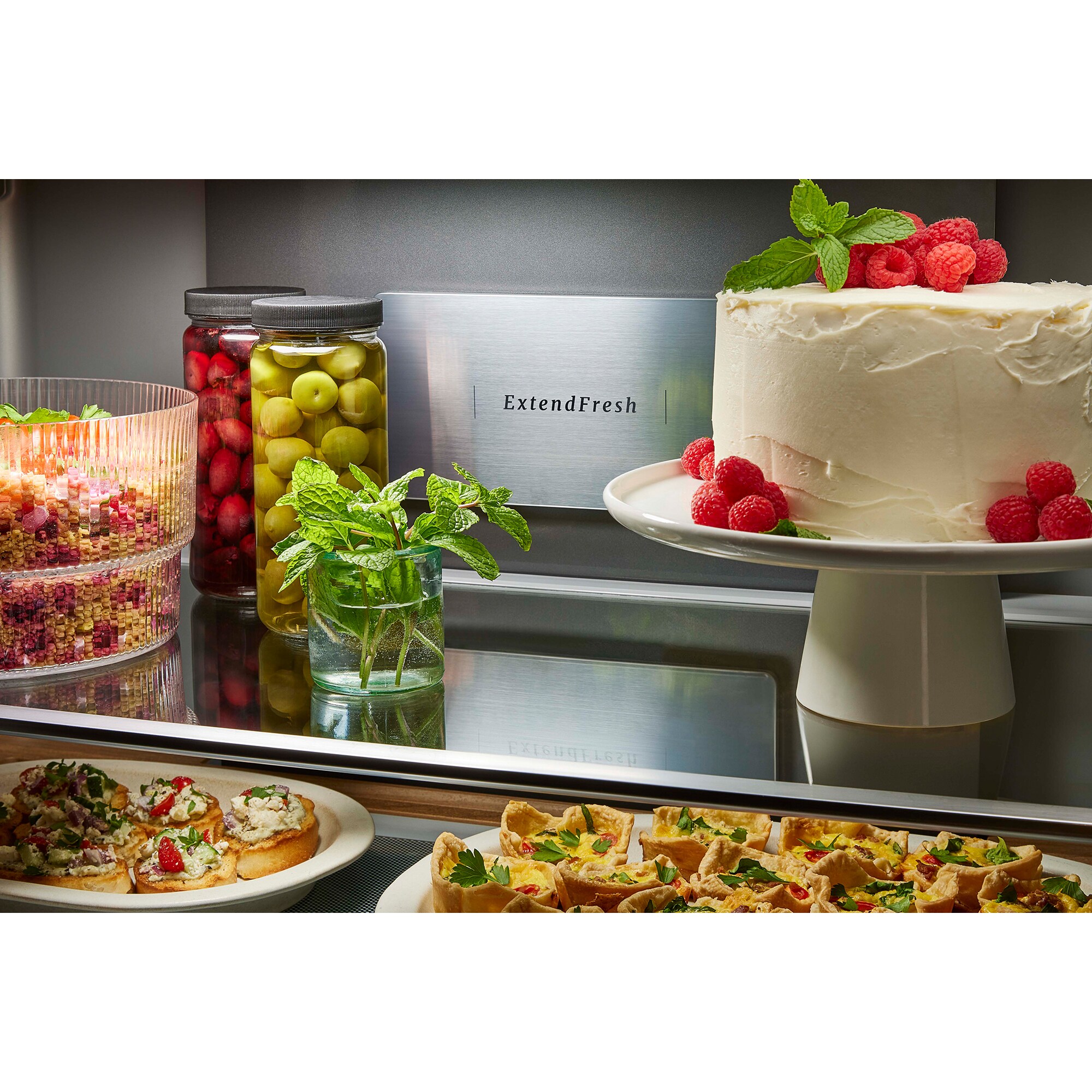KitchenAid 36 in. 19.4 cu. ft. Counter Depth 4-Door French Door Refrigerator with Ice Maker - Stainless Steel, , hires