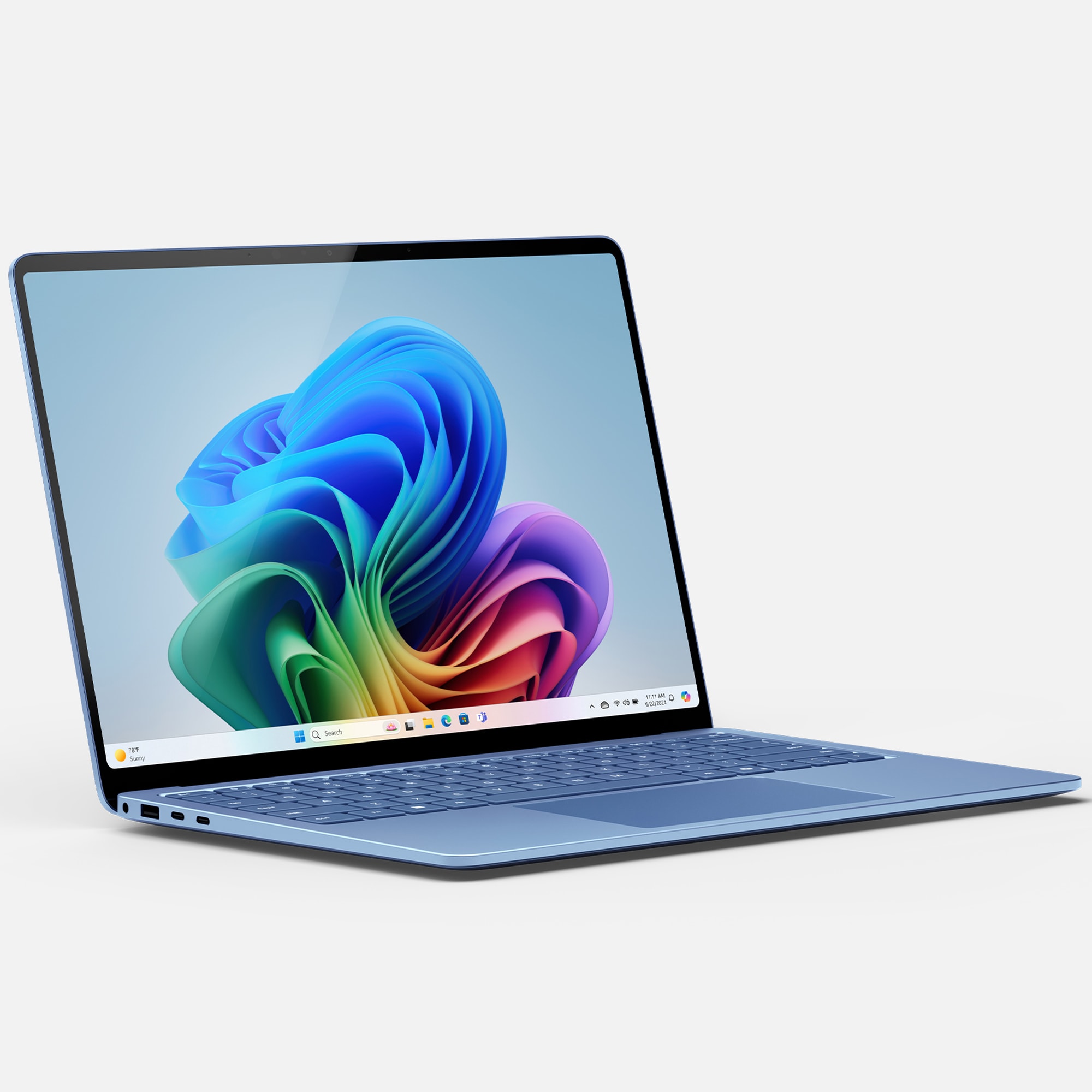 Microsoft Surface 14 in. Touchscreen Notebook with Copilot+PC, Snapdragon X Plus CPU, Qualcomm Adreno GPU, 16 GB RAM, 512 GB SSD, up to 20 Hrs. of Battery Life & Windows 11 Home - Sapphire, , hires