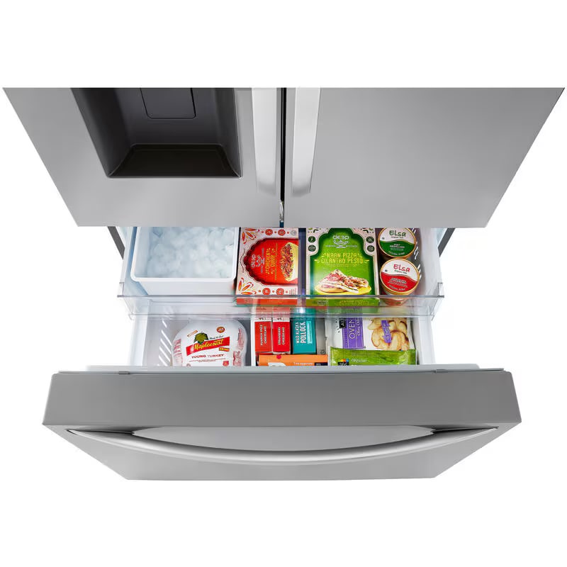 LG 36 in. 25.5 cu. ft. Smart Counter Depth French Door Refrigerator with Ice & Water Dispenser - PrintProof Stainless Steel, , hires