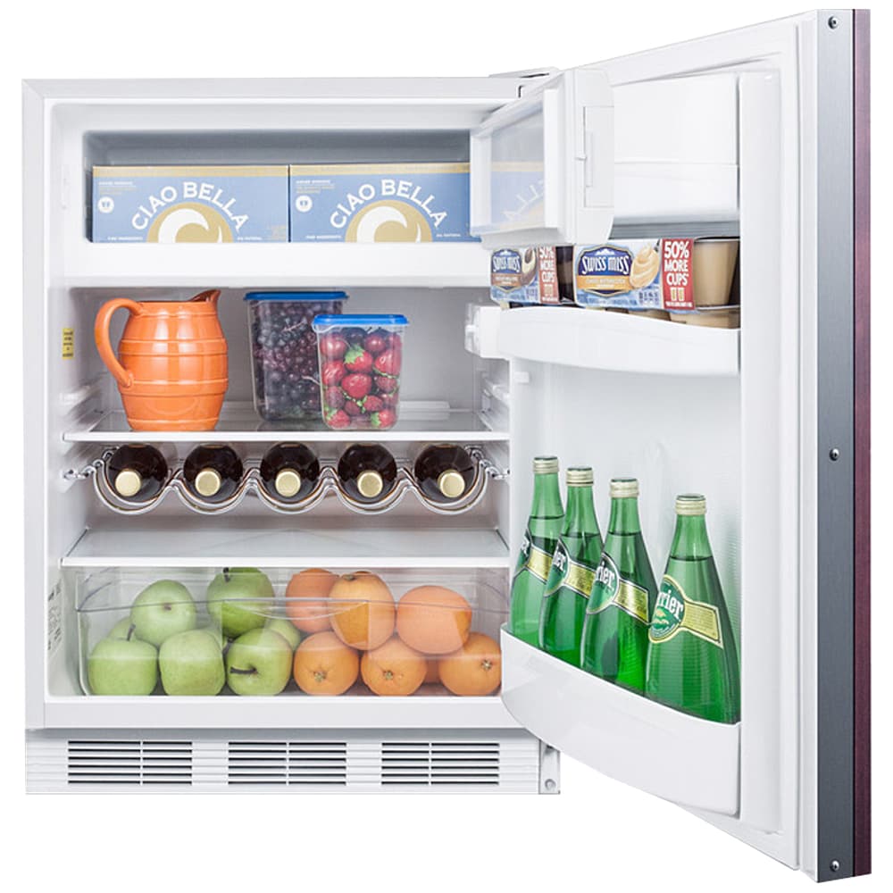 Summit 24 in. 5.1 cu. ft. Undercounter Refrigerator - Custom Panel Ready with White Cabinet, , hires