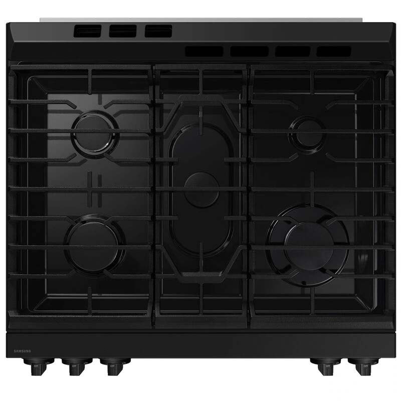 Samsung Bespoke 30 in. 6 cu. ft. Smart Slide-In Gas Range with 5 Sealed Burners - Matte Black Steel, Matte Black Steel, hires