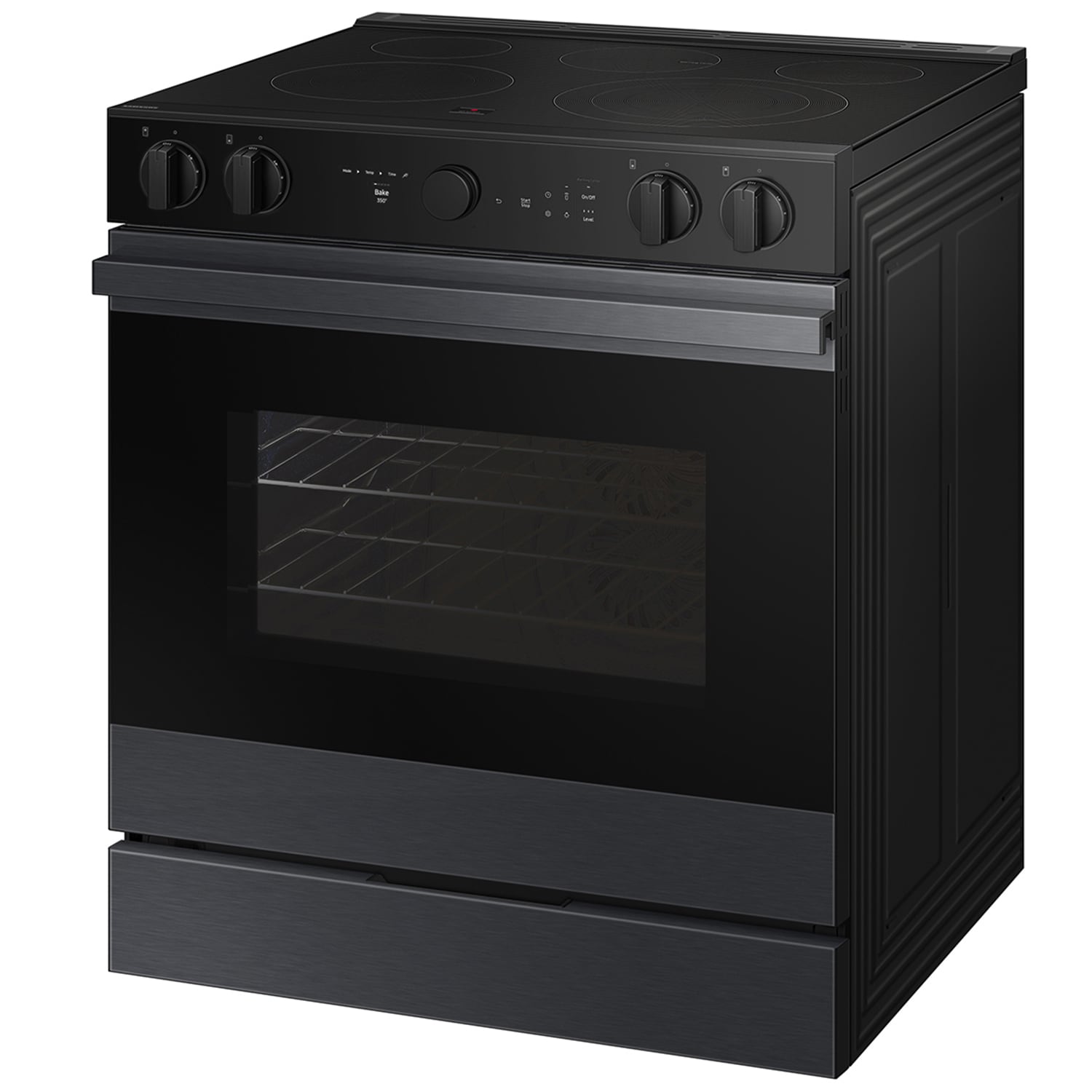 Samsung Bespoke 30 in. 6.3 cu. ft. Smart Air Fry True European Convection Slide-In Electric Range with Smoothtop Burners - Matte Black Steel, , hires