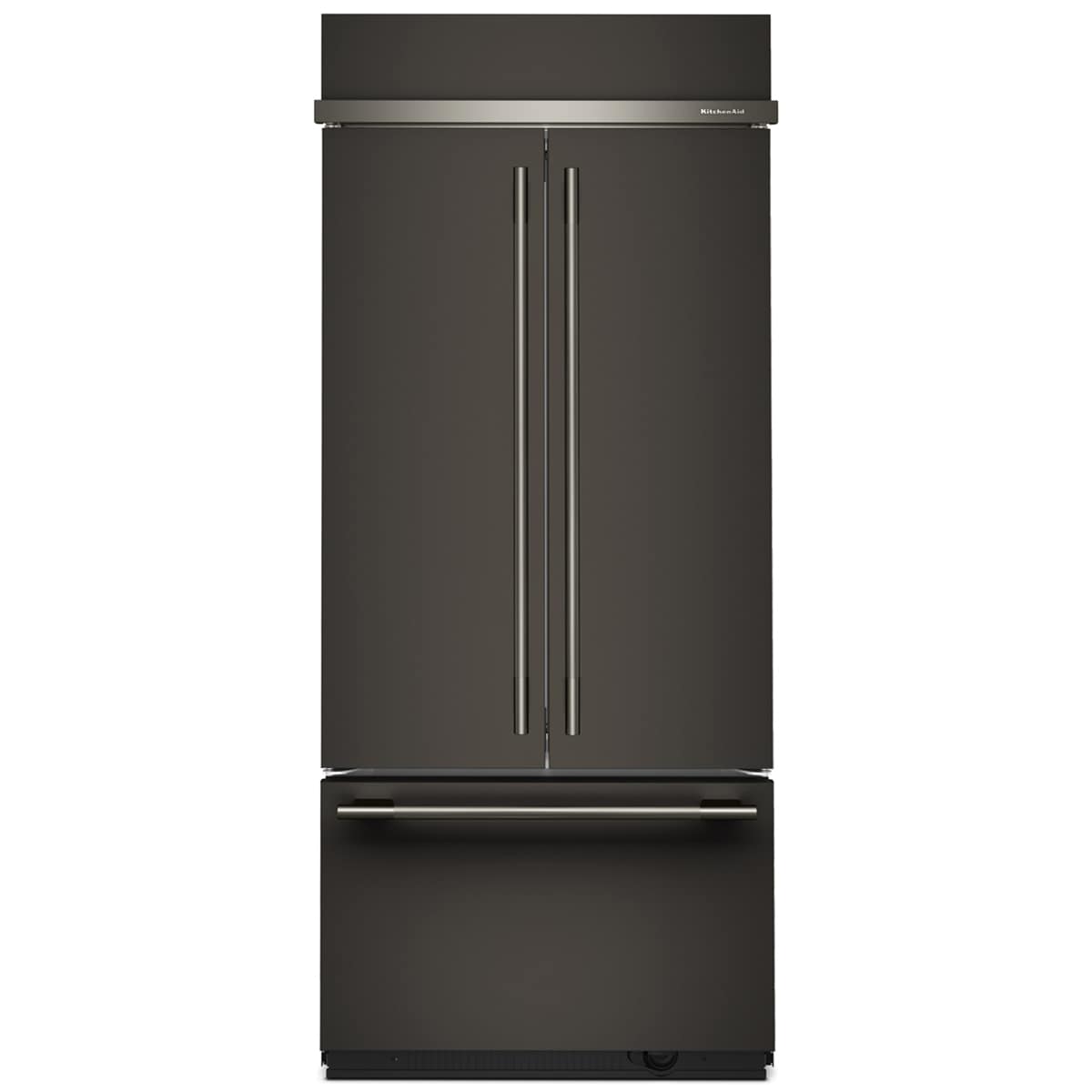 KitchenAid 36 in. 20.8 cu. ft. Built-In Counter Depth French Door Refrigerator with Ice Maker - Black Ore, Black Ore, hires