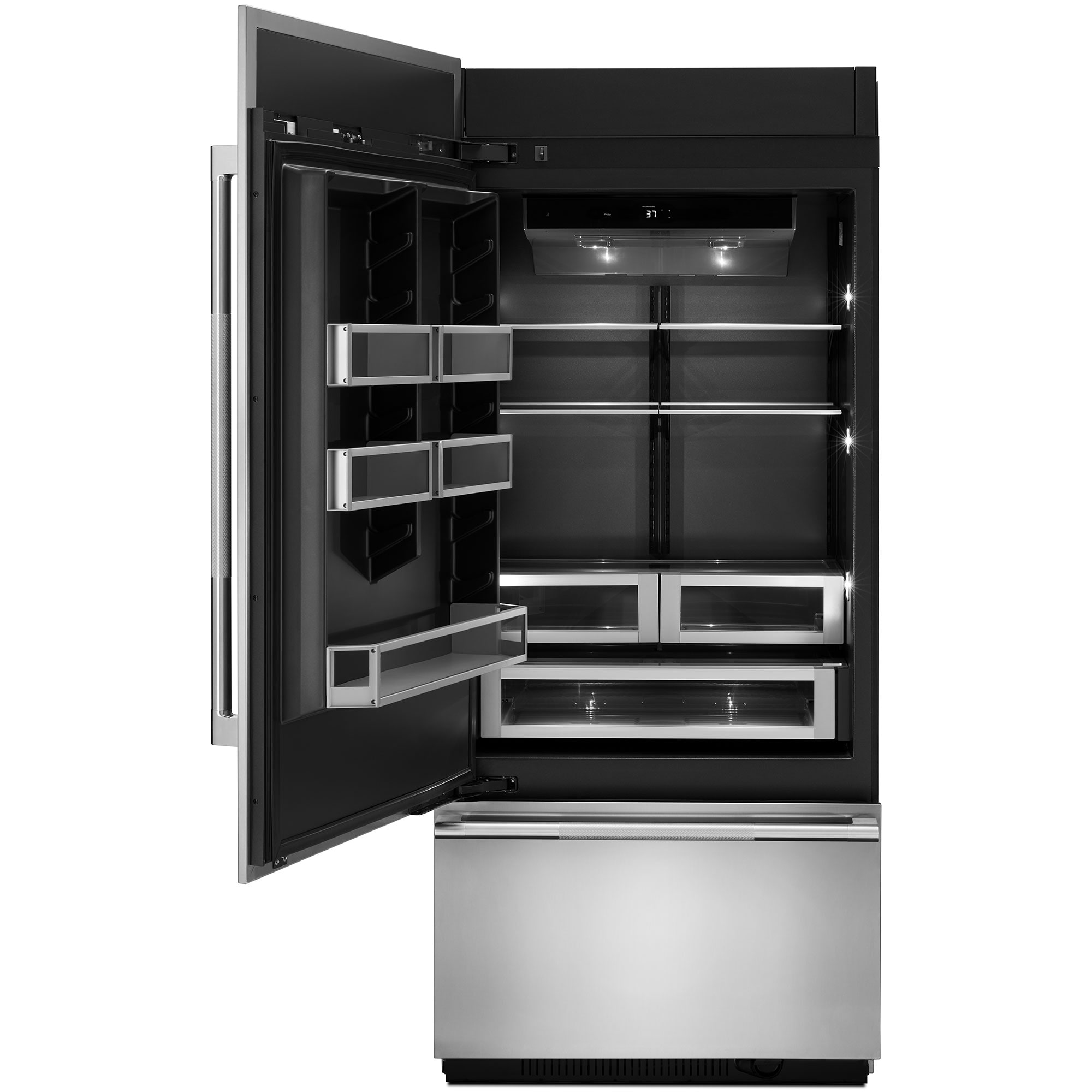 JennAir 36 in. Left-Hinged Built-In 20.9 cu. ft. Counter Depth Bottom Freezer Refrigerator - Custom Panel Ready, , hires