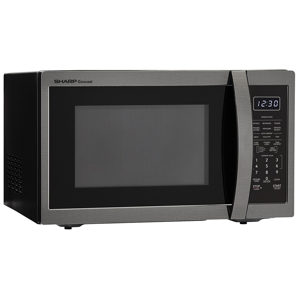 Sharp 20 in. 1.4 cu. ft. 1100W Countertop Microwave with Sensor Cooking - Black Stainless Steel, , hires