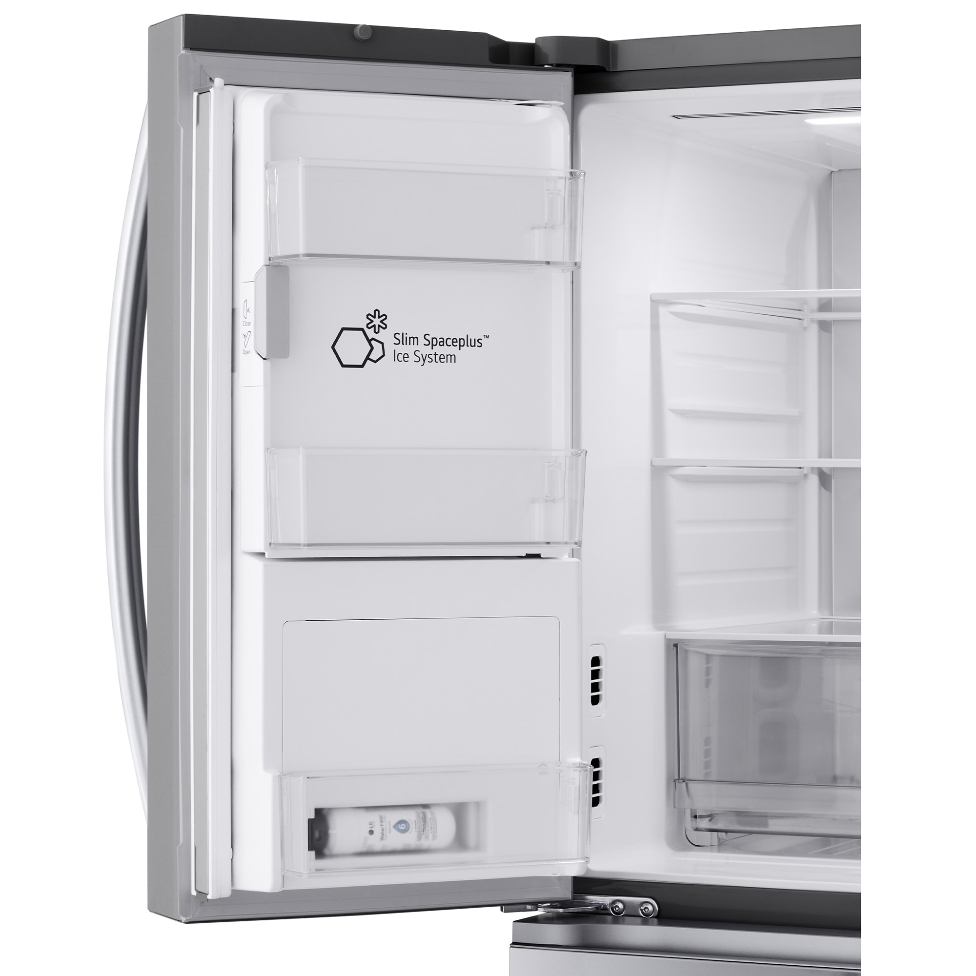 LG 36 in. 24.5 cu. ft. Smart Counter Depth 4-Door French Door Refrigerator with Ice & Water Dispenser - PrintProof Stainless Steel, , hires