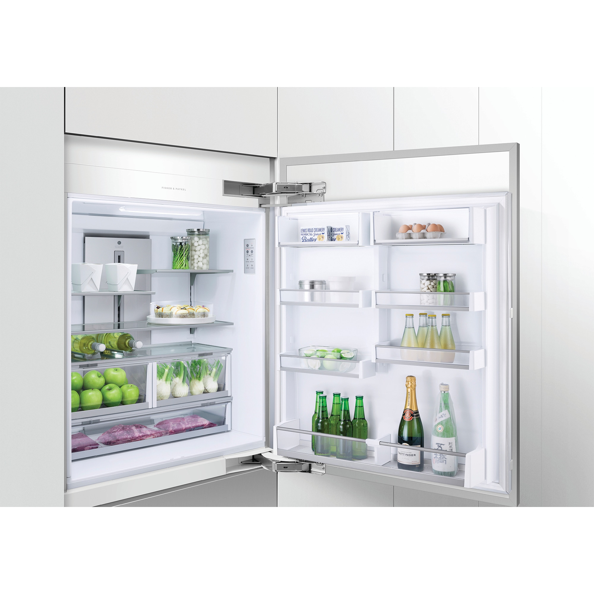 Fisher & Paykel Series 7 Integrated 36 in. Built-In 16.8 cu. ft. Smart Counter Depth Bottom Freezer Refrigerator with Ice Maker Right Hinged - Custom Panel Ready, , hires