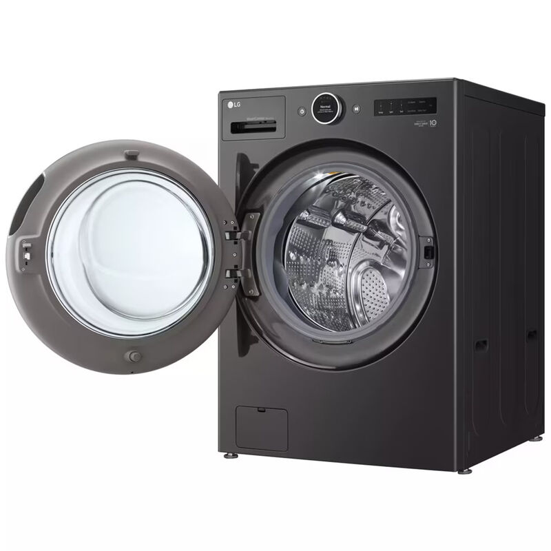 LG 27 in. 5.0 cu. ft. Smart Electric Front Load Ventless All-in-One WashCombo with Inverter Heat Pump Technology, Direct Drive Motor, Sanitize & Steam Cycle - Black Steel, Black Steel, hires