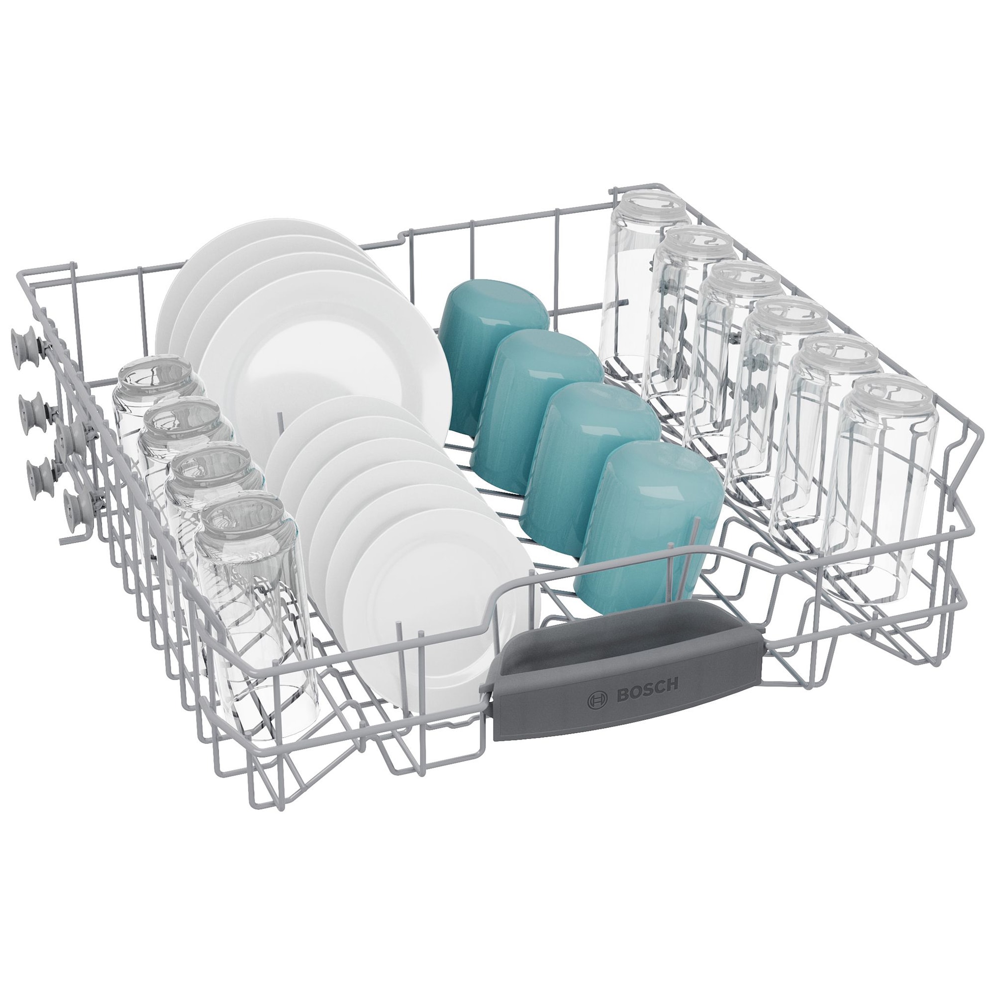 Bosch 300 Series 24 in. Front Control Smart Dishwasher with 48 dBA Sound Level, 3rd Rack, PureDry & Pocket Handle - Stainless Steel, Stainless Steel, hires