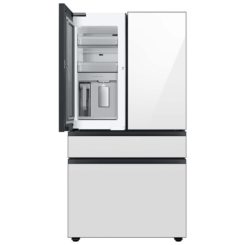 Samsung Bespoke 36 in. 28.8 cu. ft. Smart 4-Door French Door Refrigerator with Internal Water Dispenser - White Glass, White Glass, hires