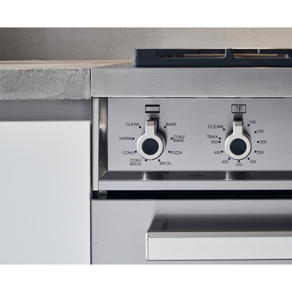Bertazzoni Professional Series 36 in. 5.9 cu. ft. Dual Convection Gas Range with 6 Sealed Burners & Griddle - Stainless Steel, Stainless Steel, hires