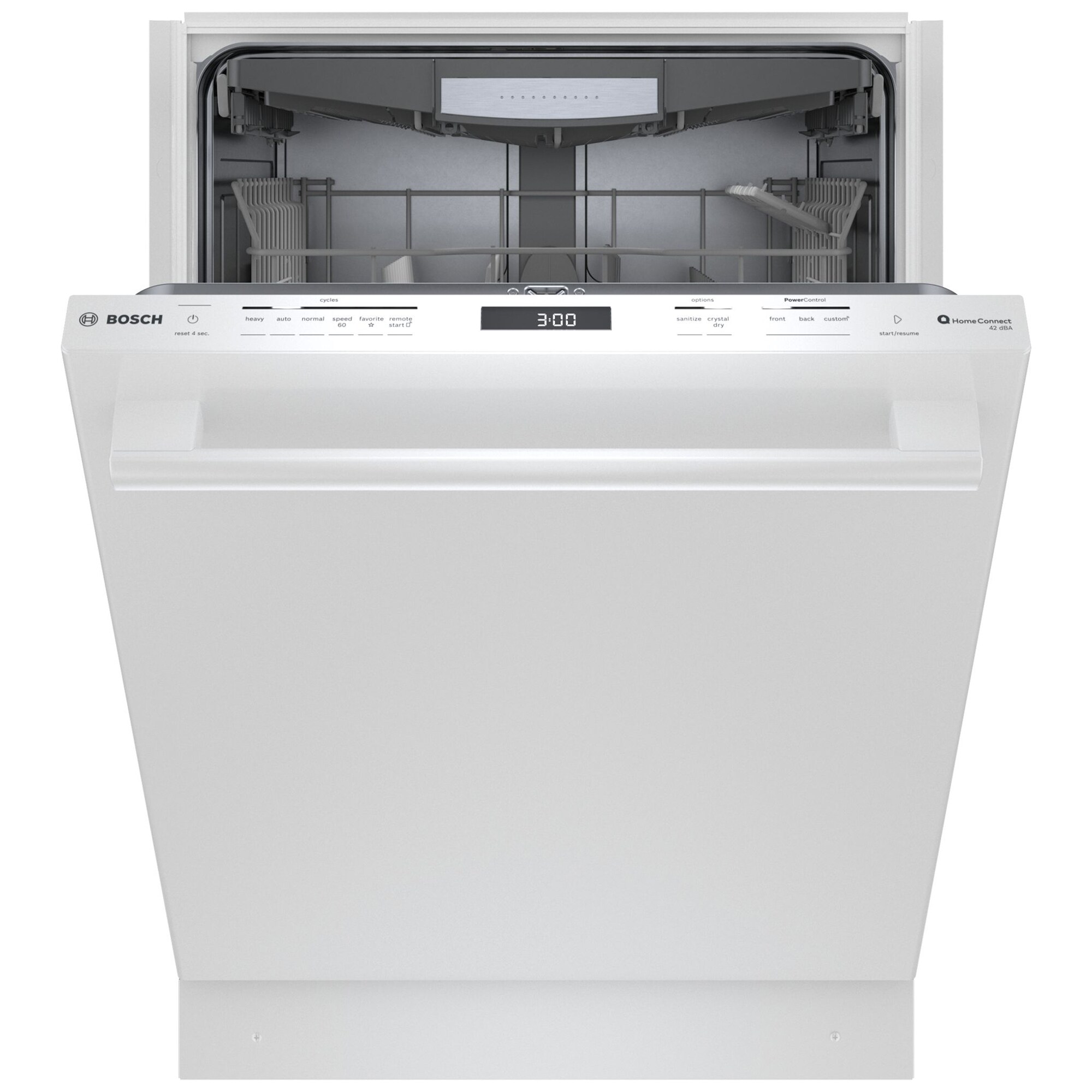 Bosch 800 Series 24 in. Top Control Smart Dishwasher with 42 dBa Sound Level, 3rd-Rack & CrystalDry - White, White, hires