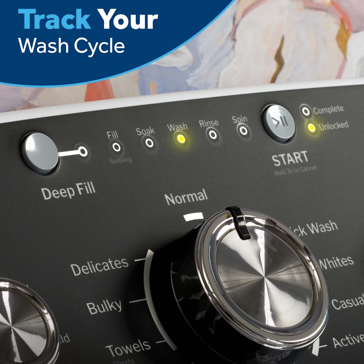 GE 27 in. 4.0 cu. ft. Top Load Washer with Stainless Steel Basket, Water Level Control & Heavy Duty Agitator - White, , hires