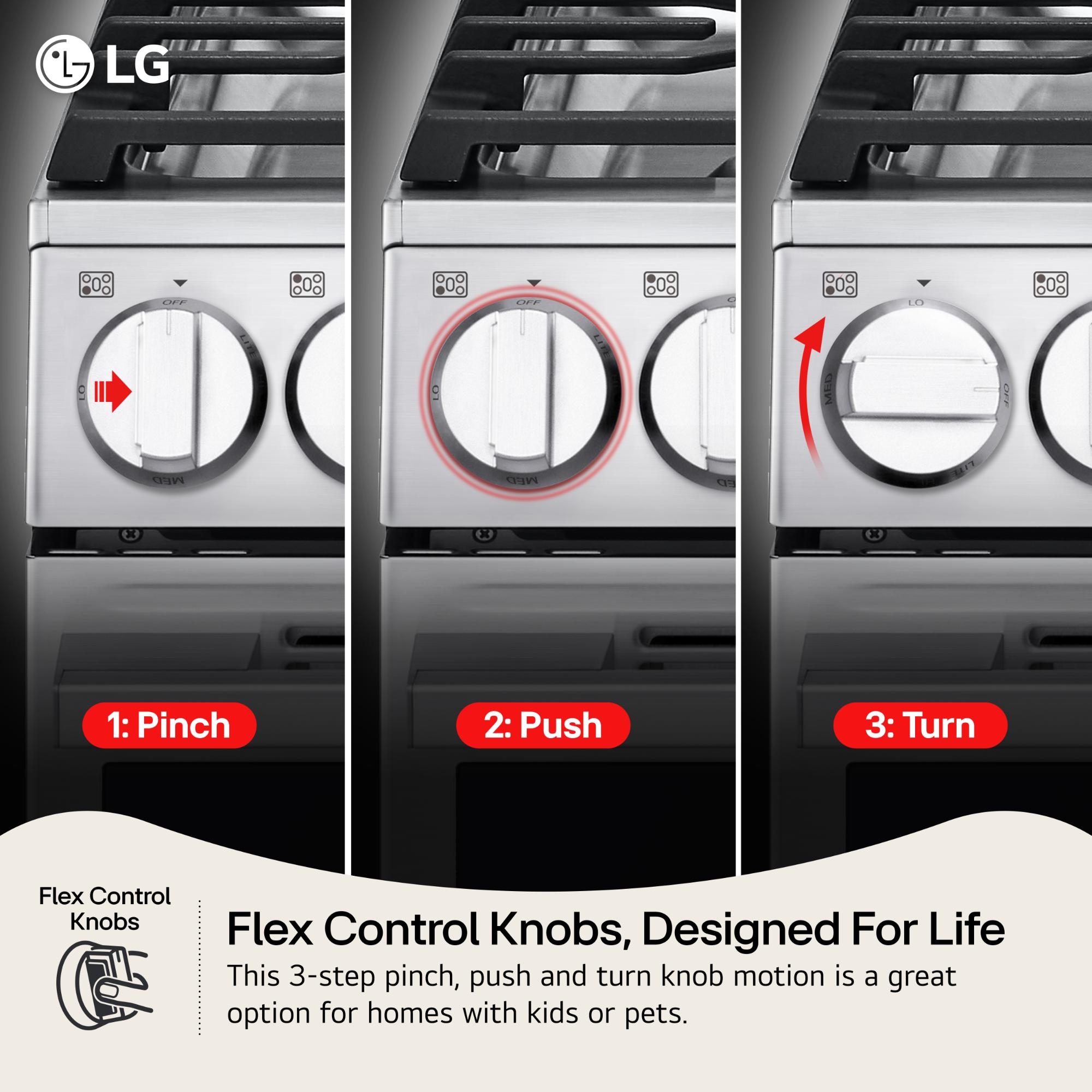 LG 30 in. 6.3 cu. ft. Smart Air-Fry True European Convection Slide-In Gas Range with 5 Sealed Burners & Griddle - PrintProof Stainless Steel, , hires