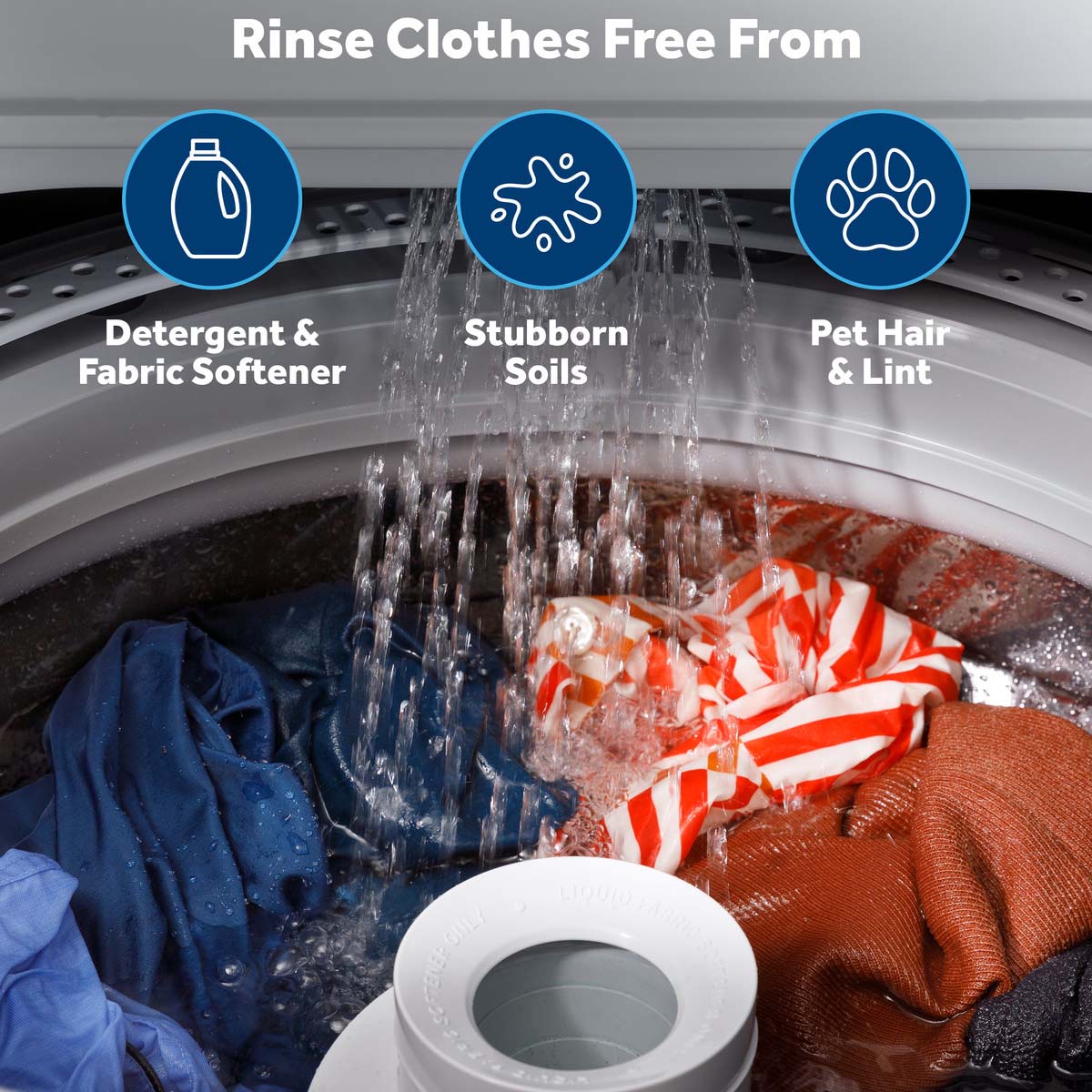 GE 27 in. 4.0 cu. ft. Top Load Washer with Stainless Steel Basket, Water Level Control & Heavy Duty Agitator - White, , hires