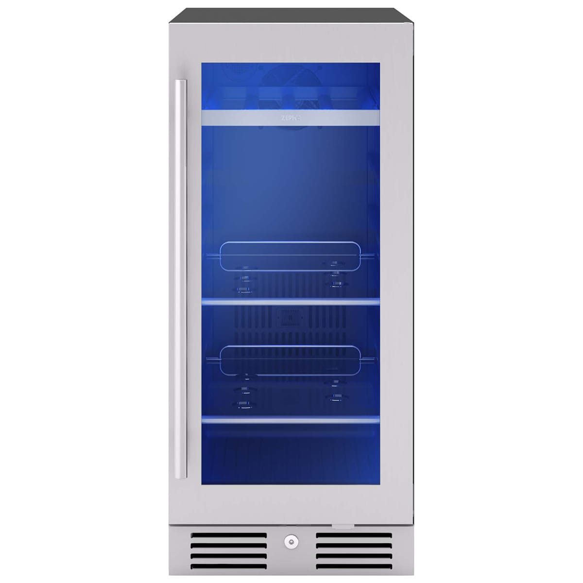 Zephyr Presrv Series 15 in. Built-In/Freestanding 3.4 cu. ft. Compact Beverage Center with Adjustable Shelves & Digital Control - Stainless Steel, , hires