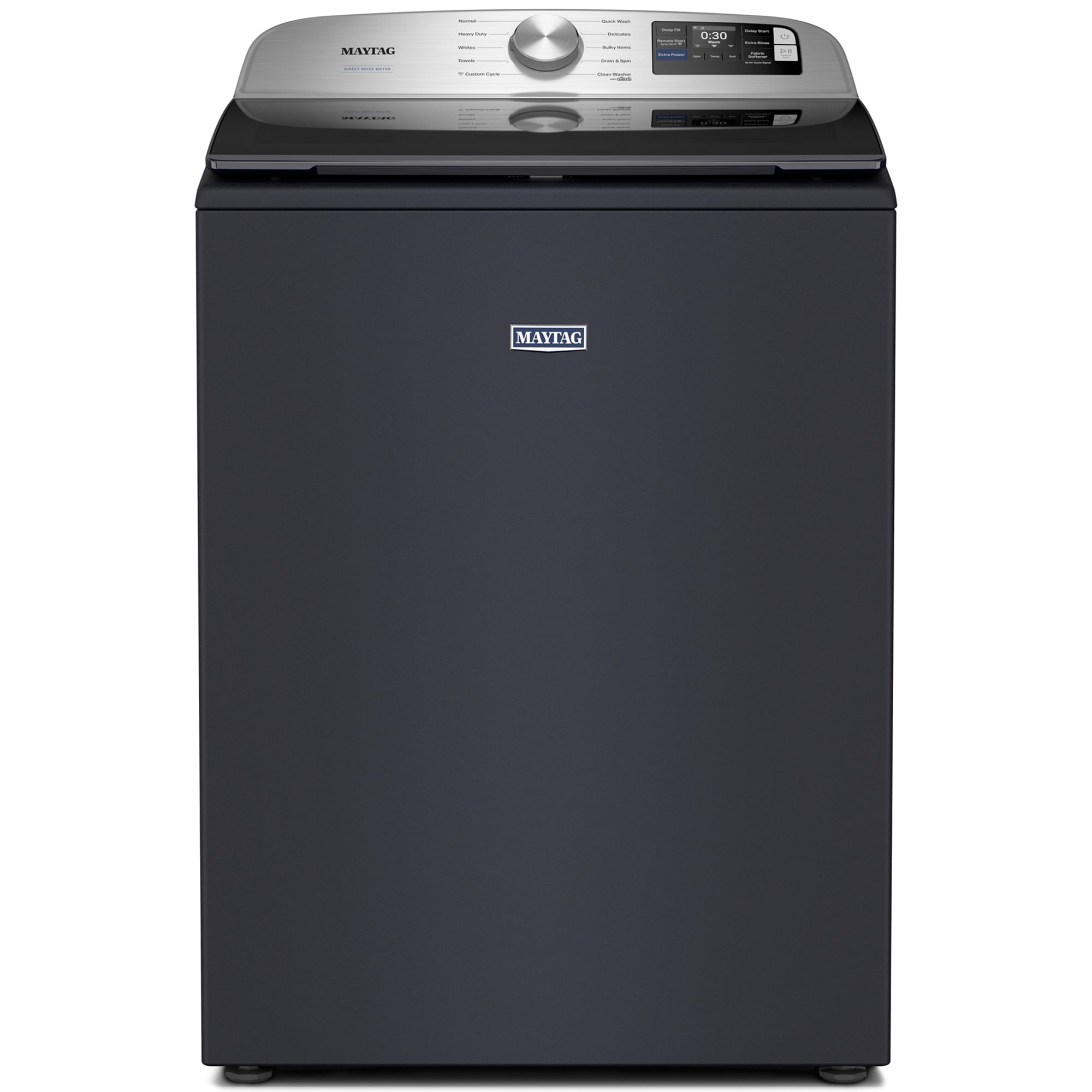 Maytag 27 in. 5.3 cu. ft. Smart Top Load Washer with Impeller & Extra Power - Midnight Steel, Midnight Steel, hires