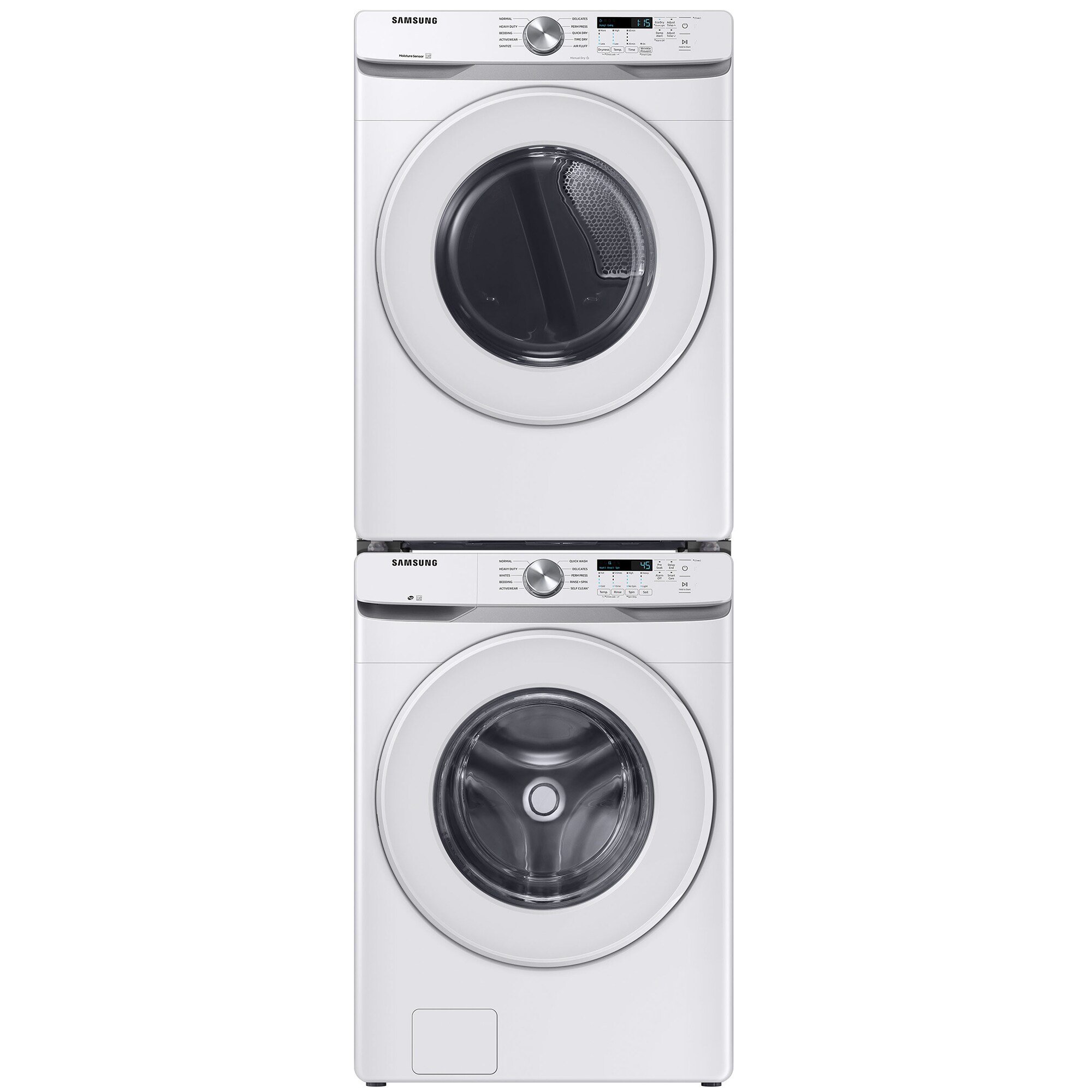 Samsung 27 in. 4.5 cu. ft. Smart Stackable Front Load Washer with 10 Wash Programs, 6 Wash Options & Self Clean - White, White, hires