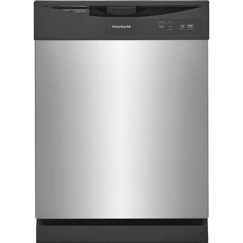 Frigidaire 24 in. Front Control Dishwasher with 62 dBa Sound Level & Pocket - Stainless Steel, Stainless Steel, hires