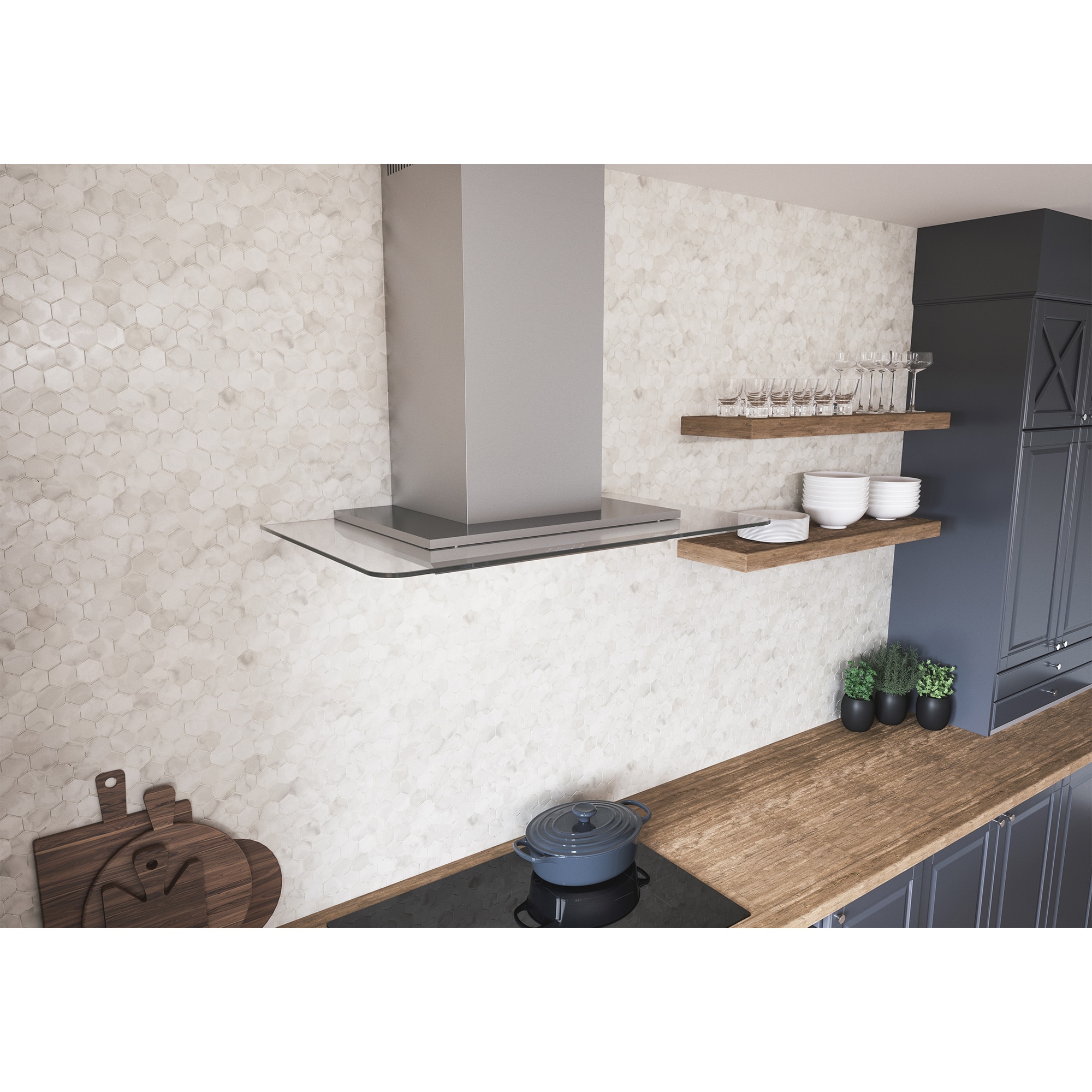 Zephyr 30 in. Convertible Chimney Style Range Hood with 600 CFM, 5 Fan Speeds & 2 LED Lights - Stainless Steel, , hires