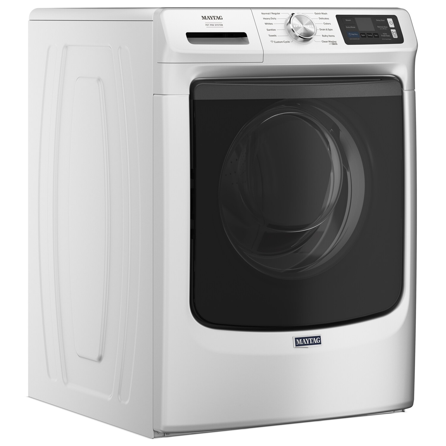 Maytag Pet Pro 27 in. 5.0 cu. ft. Smart Stackable Front Load Washer with Sanitize & Steam Cycle - White, White, hires