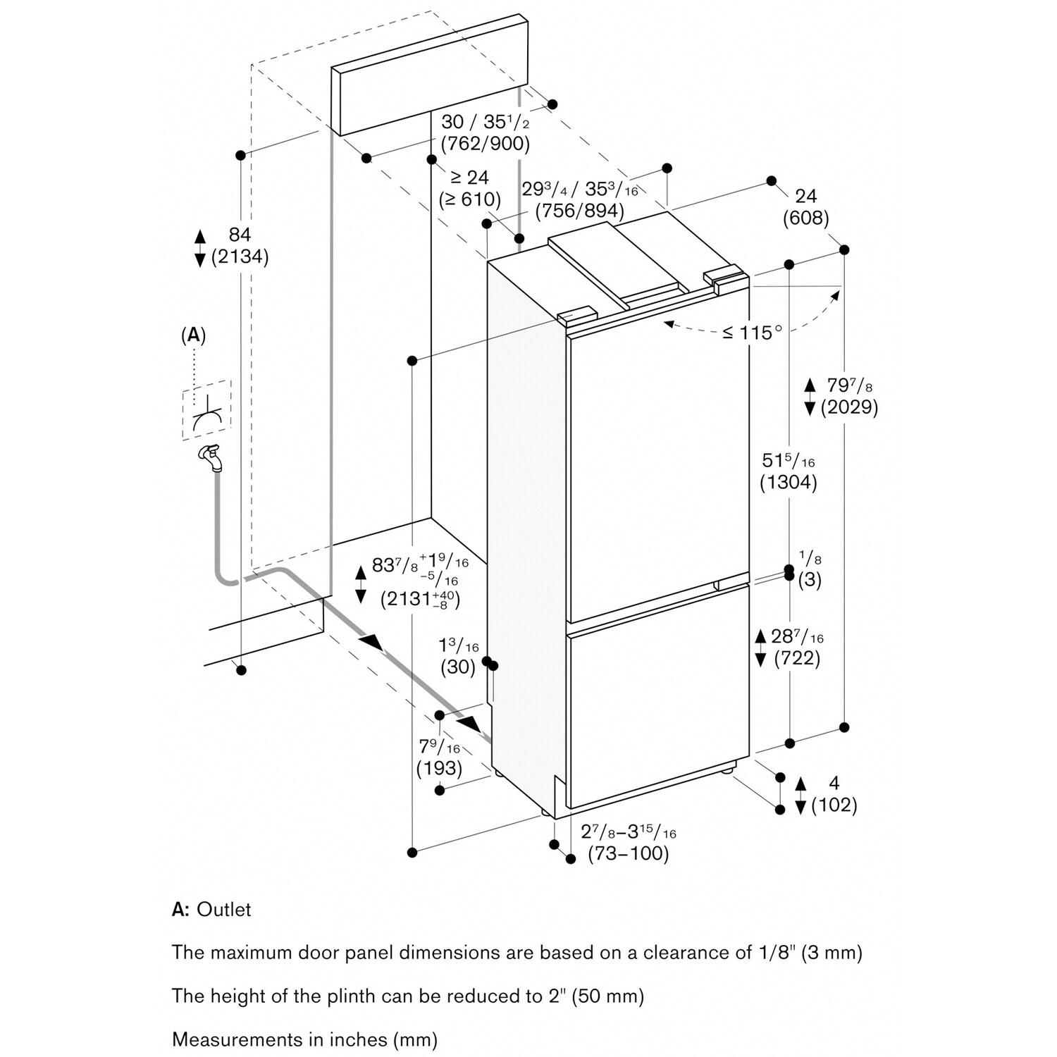 Gaggenau Vario 400 Series 36 in. 20.2 cu. ft. Built-In Smart Counter Depth Bottom Freezer Refrigerator with Internal Water Dispenser - Custom Panel Ready, , hires