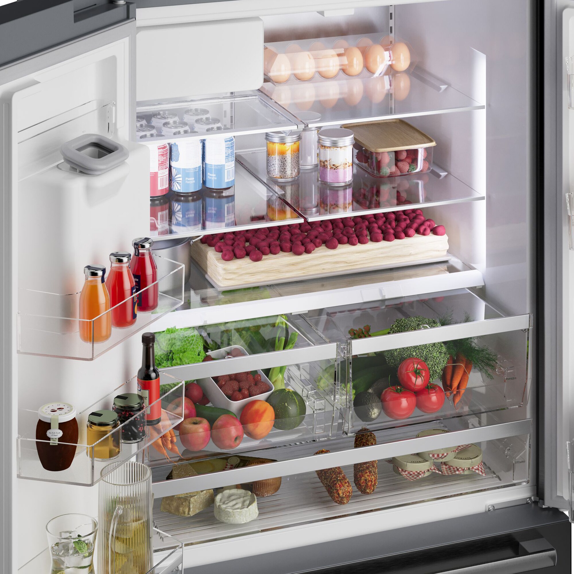 Bosch 500 Series 36 in. 26 cu. ft. Smart French Door Refrigerator with Ice & Water Dispenser - Black Stainless Steel, , hires