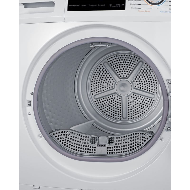 Summit 24 in. 4.4 cu. ft. Stackable Ventless Electric Dryer with Heat Pump, Sensor Dry & Sanitize Cycle - White, , hires