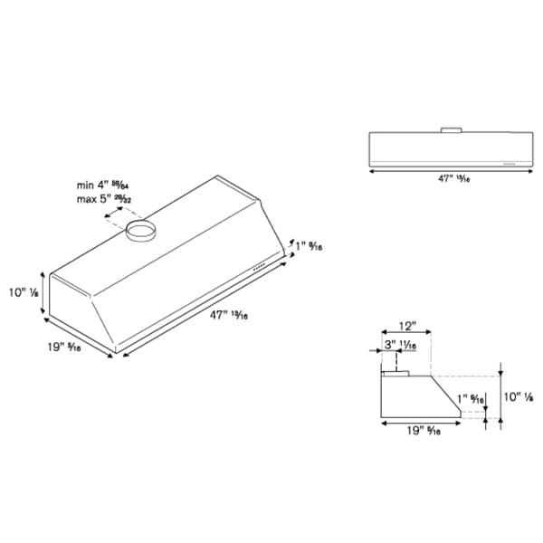 Bertazzoni Professional Series 48 in. Convertible Canopy Pro Style Style Range Hood with 600 CFM, 3 Fan Speeds & 2 LED Lights - Stainless Steel, , hires