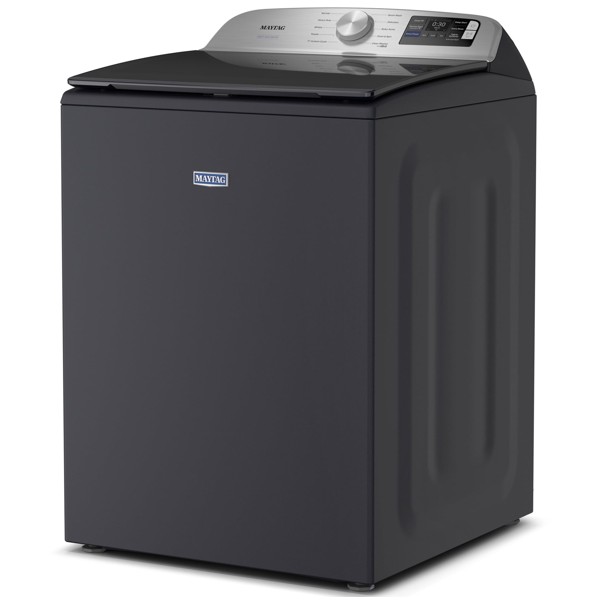 Maytag 27 in. 5.3 cu. ft. Smart Top Load Washer with Impeller & Extra Power - Midnight Steel, Midnight Steel, hires