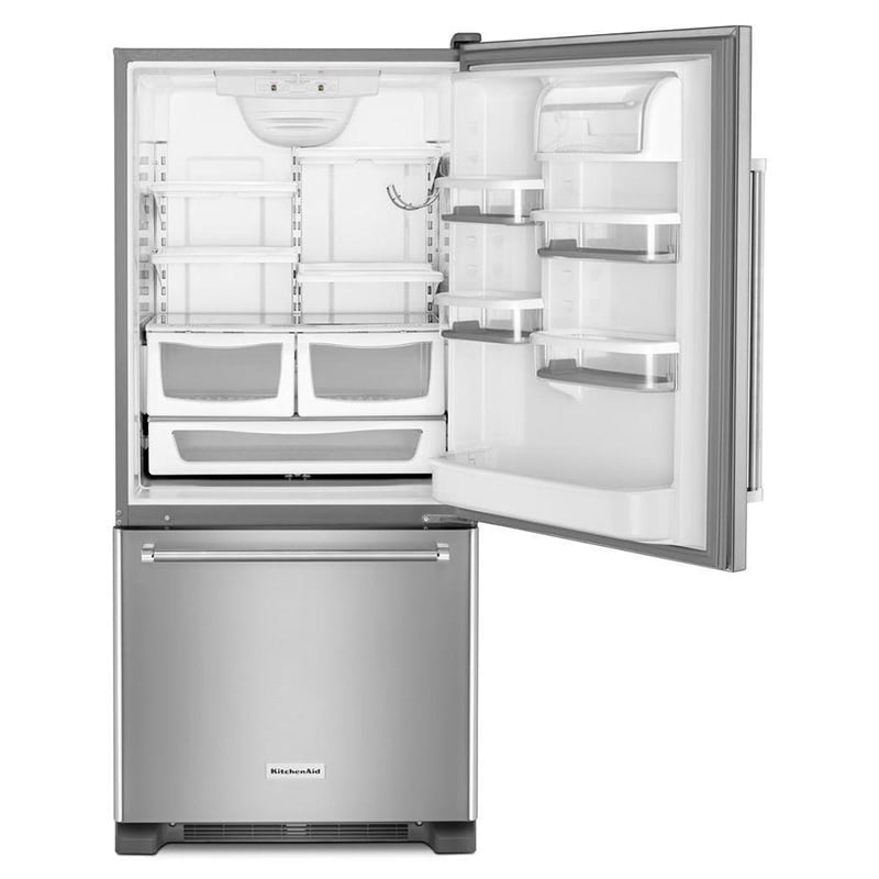 KitchenAid 30 in. 19.0 cu. ft. Bottom Freezer Refrigerator Right Hinged - Stainless Steel, , hires