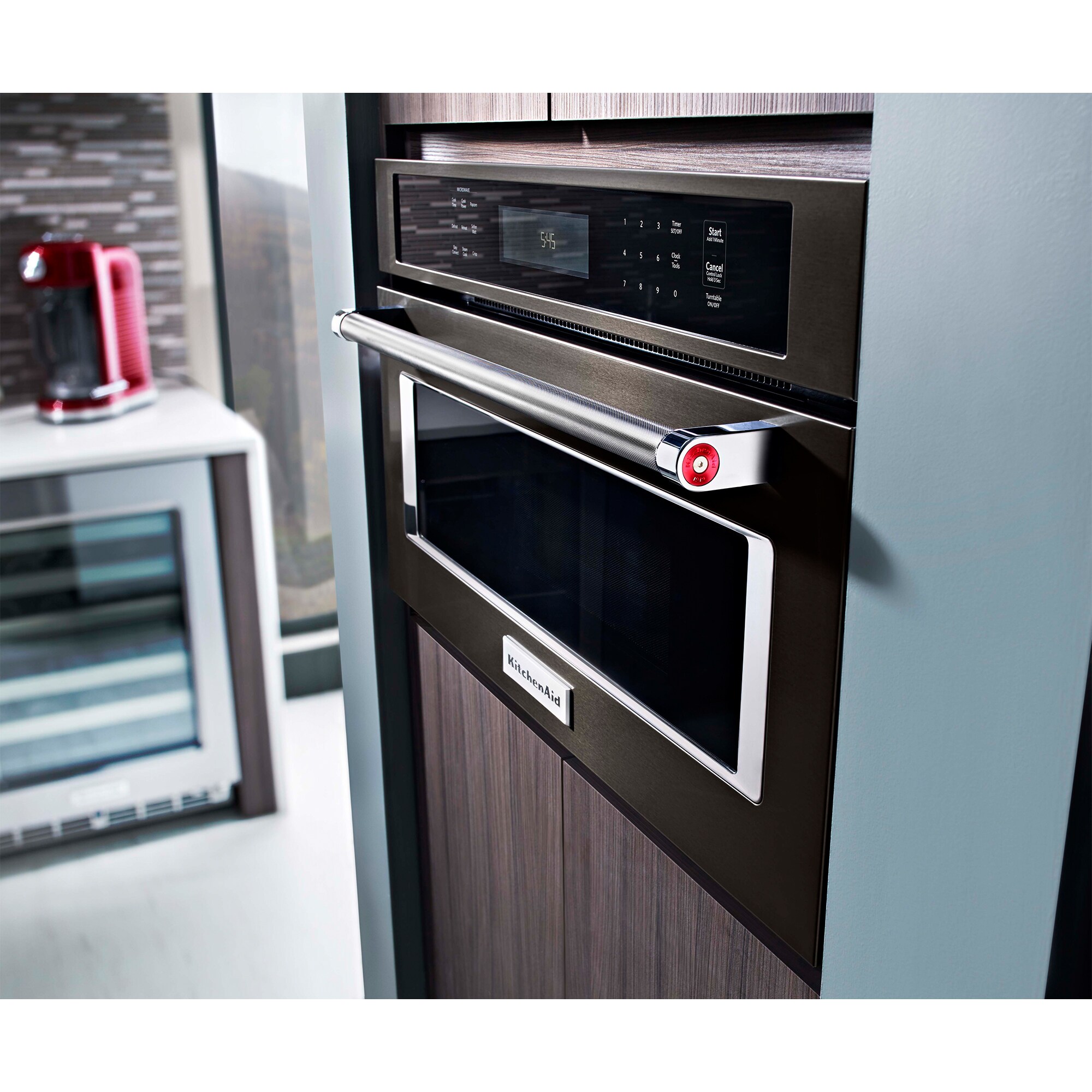 KitchenAid 30 in. 1.4 cu. ft. 900W Built-In Microwave with Convection & Sensor Cooking - Black Stainless Steel with PrintShield Finish, Black Stainless Steel with PrintShield Finish, hires