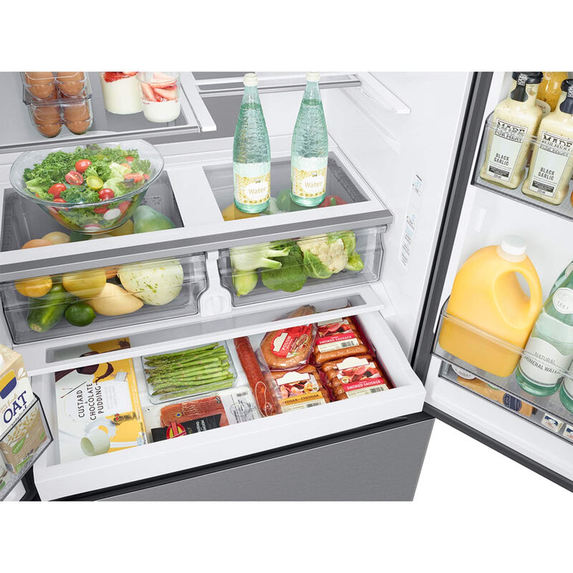 Samsung 36 in. 25.5 cu. ft. Smart Counter Depth French Door Refrigerator with Ice & Water Dispenser - Fingerprint Resistant Stainless Steel, , hires