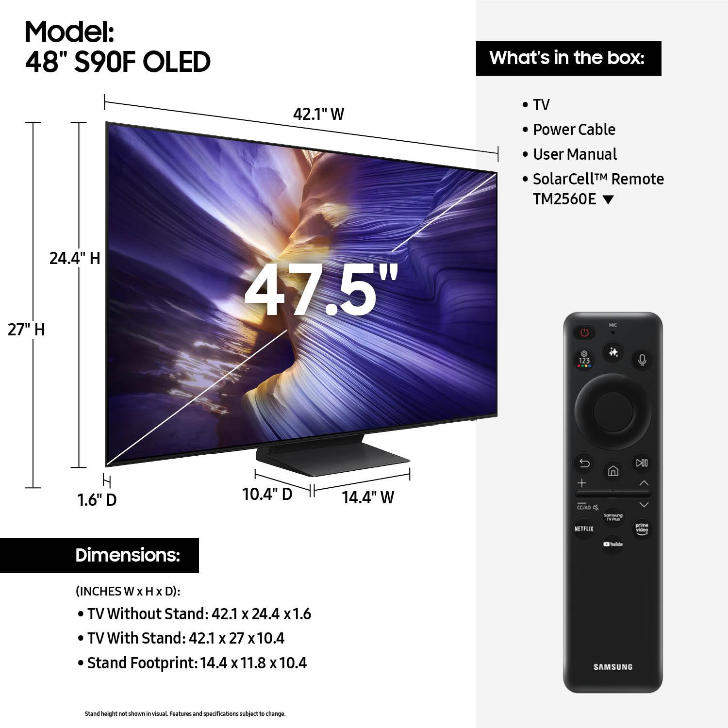 Samsung - 48" Class S90F OLED 4K UHD Samsung Vision AI Smart TV, , hires