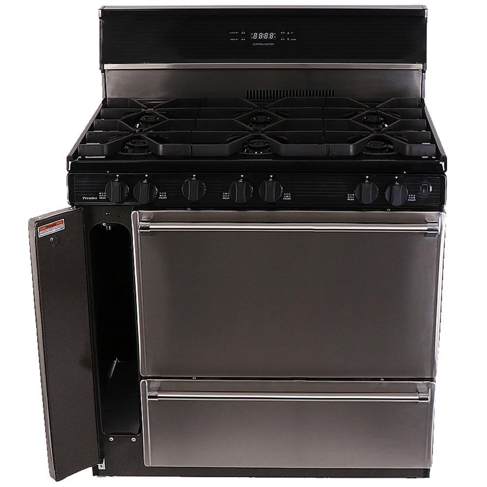 Premier Pro Series 36 in. 3.9 cu. ft. Gas Range with Open Burners & Griddle - Stainless Steel, , hires