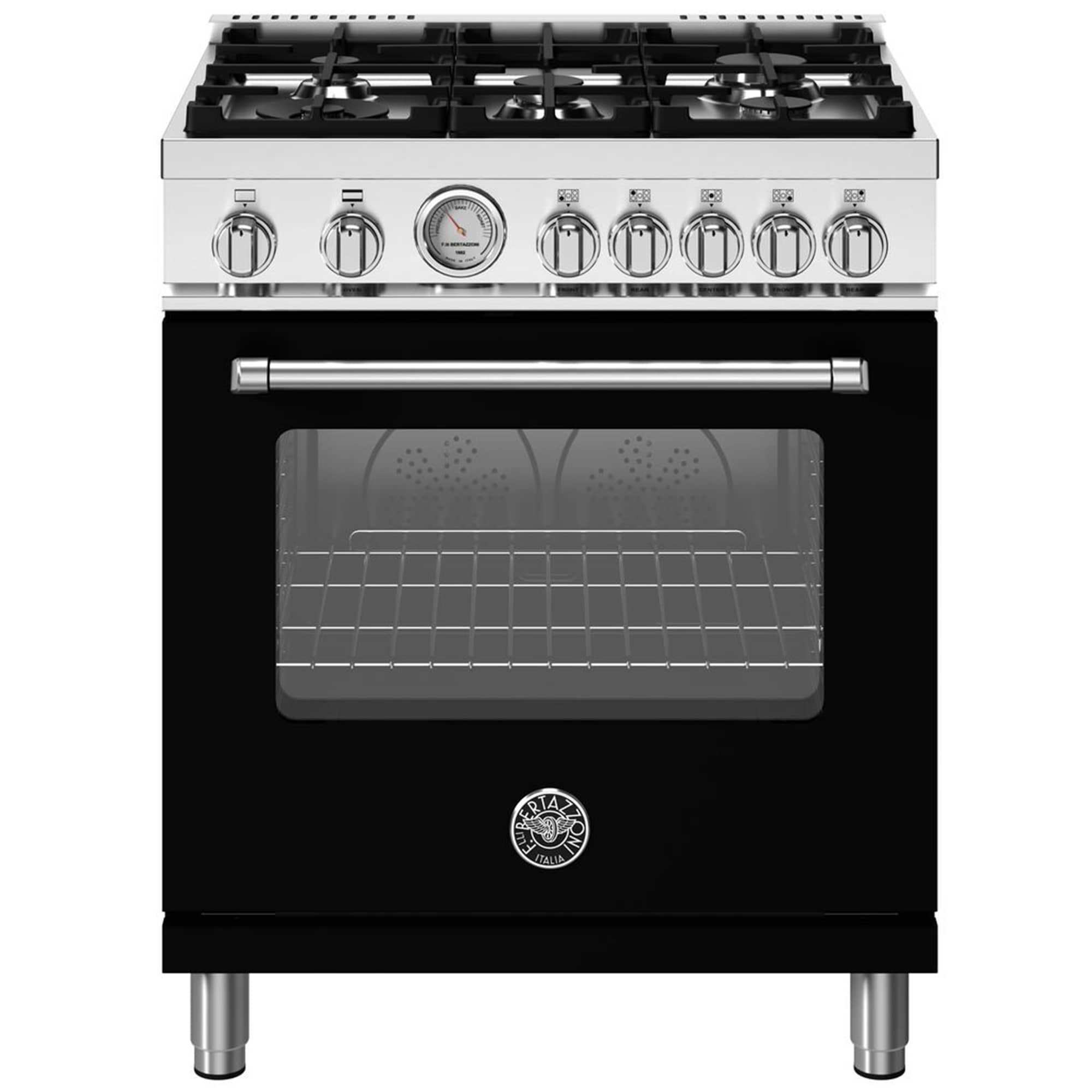 Bertazzoni Master Series 30 in. 4.7 cu. ft. Dual Convection Gas Range with 5 Sealed Burners - Matte Black, Matte Black, hires