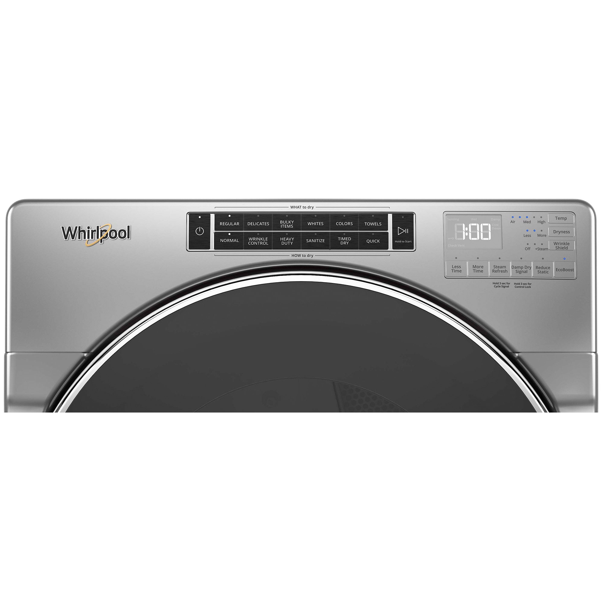 Whirlpool 27 in. 7.4 cu. ft. Stackable Gas Dryer with Sensor Dry, Stainless Steel Dryer Drum