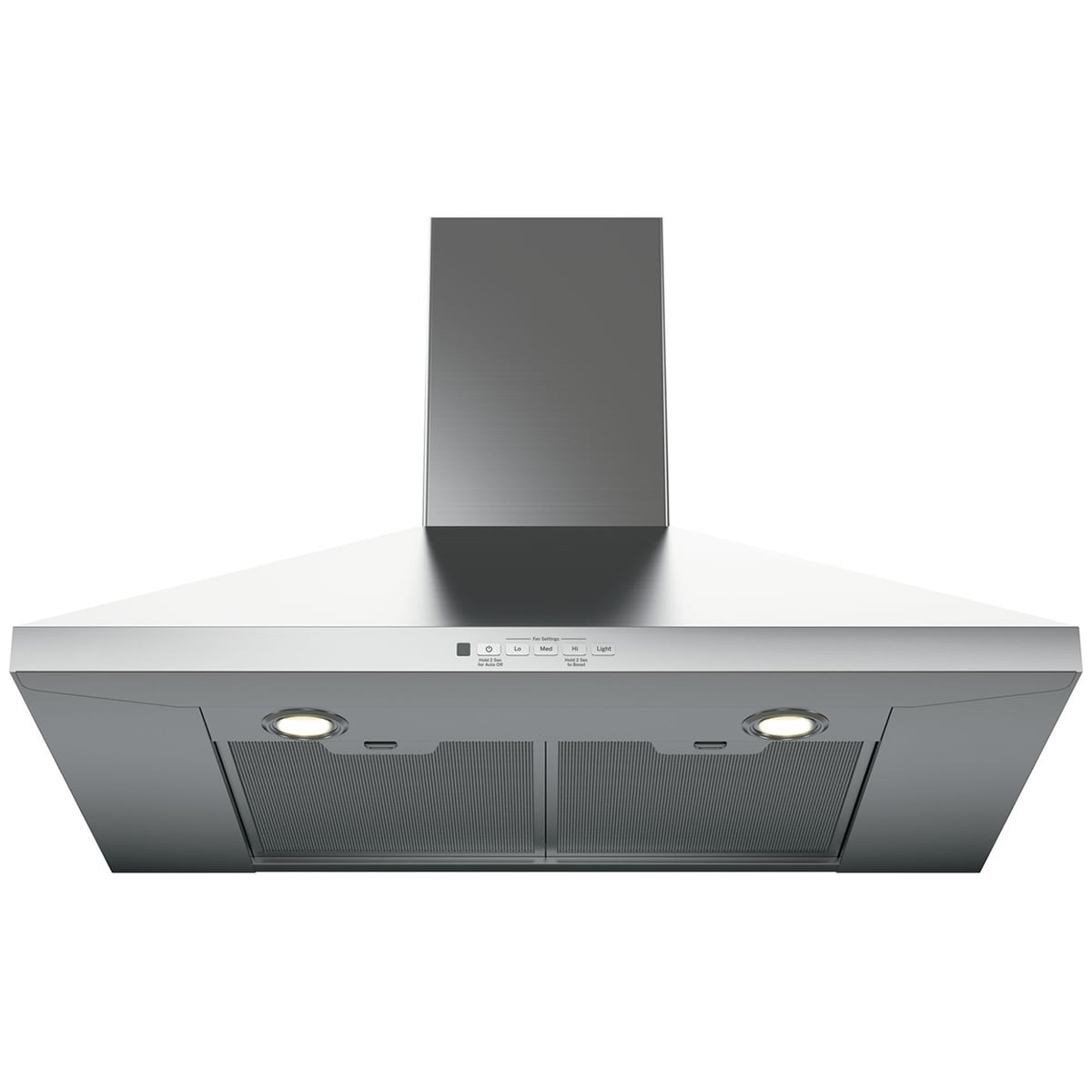GE 30 in. Convertible Chimney Style Range Hood with 350 CFM, 4 Fan Speeds & 2 Halogen Lights - Stainless Steel, , hires
