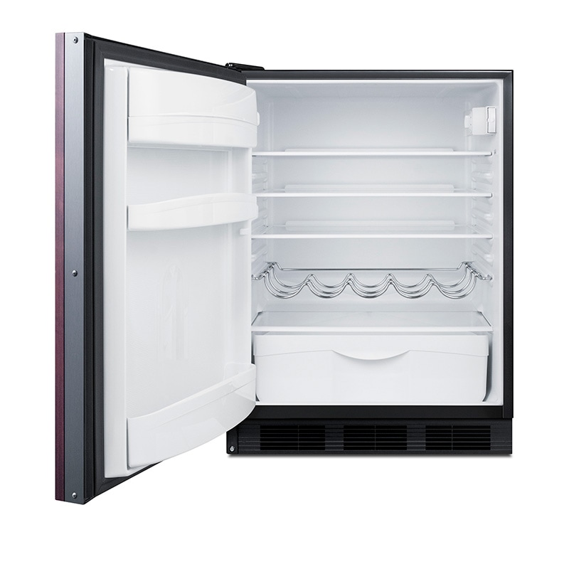 Summit 24 in. 5.5 cu. ft. ADA Compliant Left-Hinged Undercounter Refrigerator with Black Cabinet - Custom Panel Ready, , hires