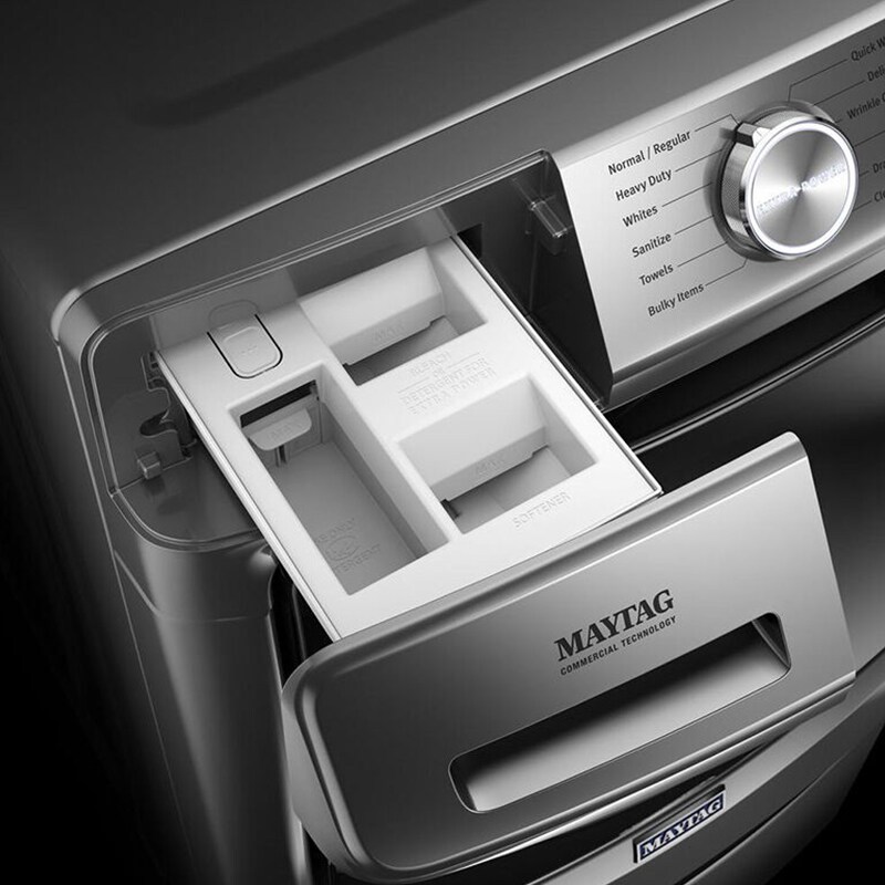 Maytag 27 in. 4.8. cu. ft. Stackable Front Load Washer with Extra Power and 16-Hr Fresh Hold Option - Metallic Slate, Metallic Slate, hires