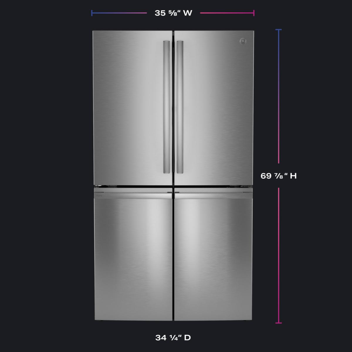 GE Profile 36 in. 22.9 cu. ft. Smart Counter Depth 4-Door French Door Refrigerator with Internal Water AutoFill Pitcher - Fingerprint Resistant Stainless, , hires